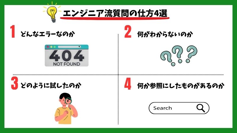 エンジニア流の質問の仕方4選