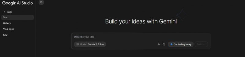 Google AI Studio Buildイメージ